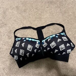 PINK Victoria's Secret Black and Pink Sports Bra